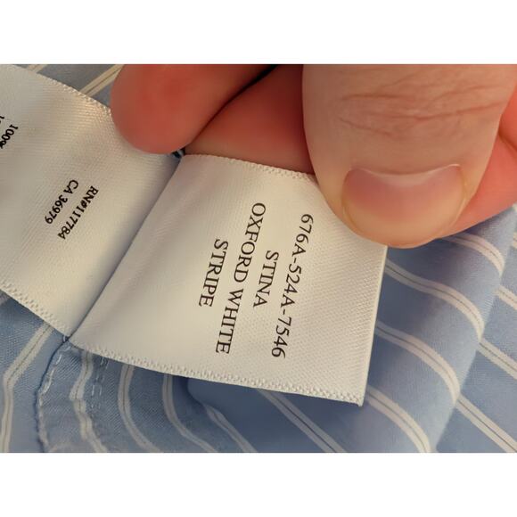 Rails Stina Oxford Blue & White Stripe Button Down Dress Office Shirt Sz M - Picture 10 of 10